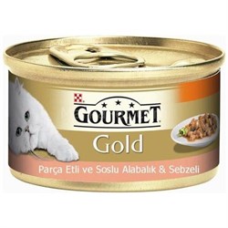 GOURMET GOLD PARÇA ETLI SOSLU ALABALIK SEBZELI KEDI KONSERVESI 85 GR